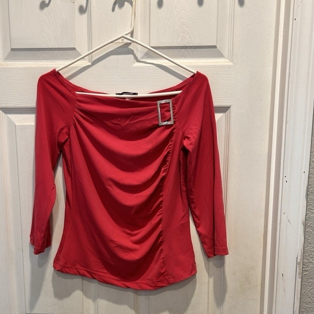 Self Esteem Women Pink Off Shoulder Ruched Large Y2K McBling Party Club indie